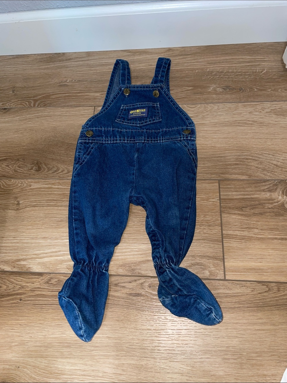 Vintage OshKosh B'gosh Denim Baby Footed Overalls